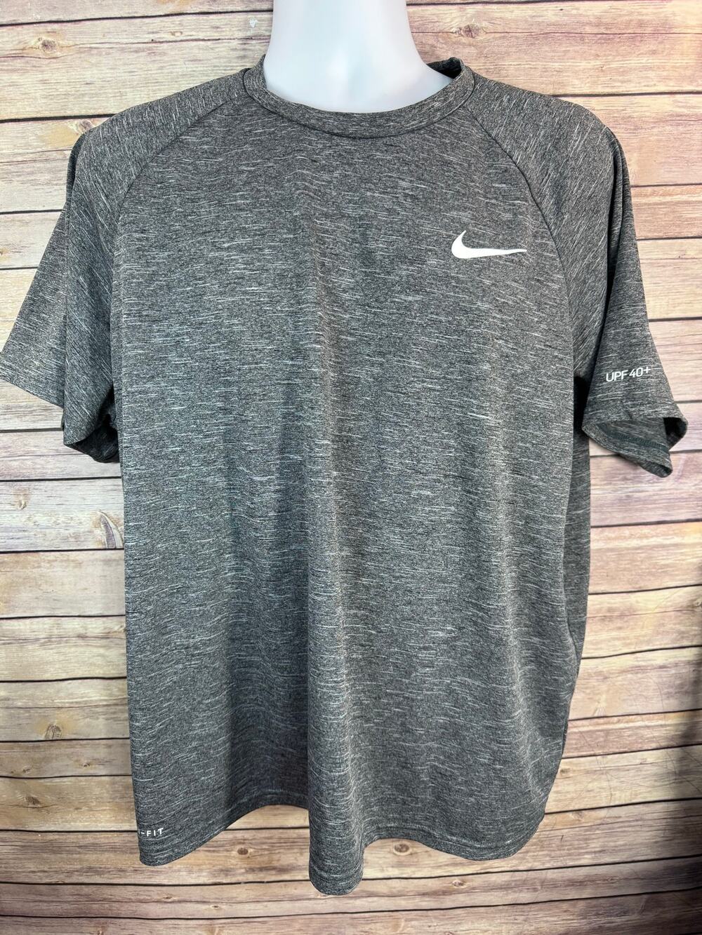 Nike Swim Gray Shirt Size 2XL Dri Fit UPF 40+